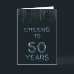 Carte Funny 50th Birthday Cheers to Fifty Years Blue<br><div class="desc">A great card for the man who is turning fifty. The front has blue balloon font and says, Cheers to 50 Years. Decorative blue party streamers hang from the top of the card. Inside is where you can personalize this milestone 50th card. Add the recipients name and then , at...</div>