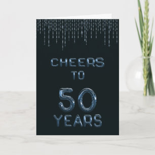 Carte Funny 50th Birthday Cheers to Fifty Years Blue