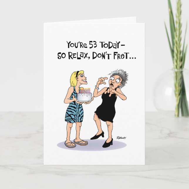 Carte Funny 53ème anniversaire (Devant)