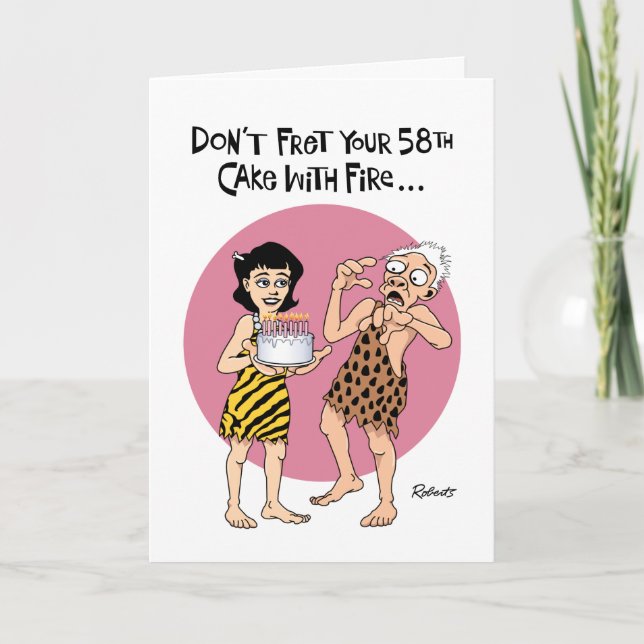 Carte Funny 58e anniversaire (Devant)