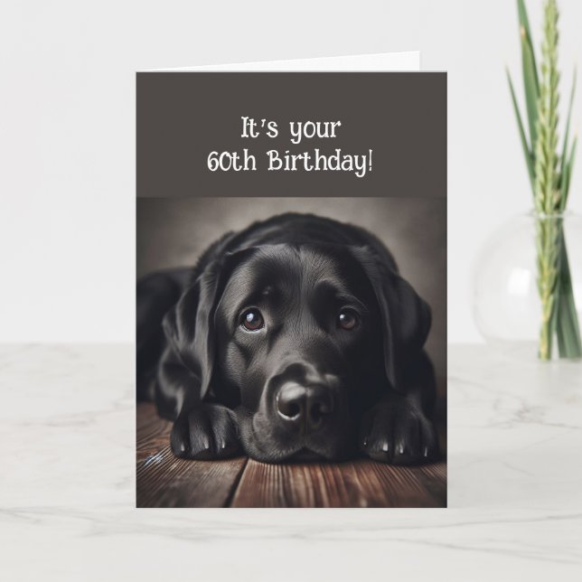 Carte Funny 60e anniversaire, Labrador Retriever (Devant)
