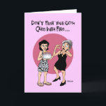 Carte Funny 60th Birthday Fretting Card<br><div class="desc">Funny 60th Birthday Greeting Card for a wonan who is turning 60 years old</div>