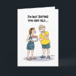 Carte Funny 61st Birthday Card for Homme<br><div class="desc">Funny 61st Birthday Greeting Card pour un homme qui a 61 ans. 
EXTÉRIEUR: Je ne dis pas que vous êtes vieux. . . 
INTÉRIEUR: Mais vos bougies coûtent plus cher que votre gâteau d'anniversaire ! — Joyeux 61e anniversaire</div>