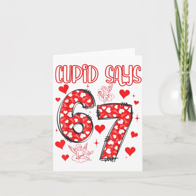 Carte Funny 67 Cud Says 67 Valentine Couple Matching Six (Devant)