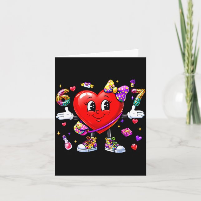 Carte Funny 67 Heart Valentines Day Six Seven Meme 6 7 W (Devant)