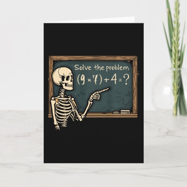 Carte Funny 67 Meme Brainrot Joke Halloween Skeleton Mat (Devant)