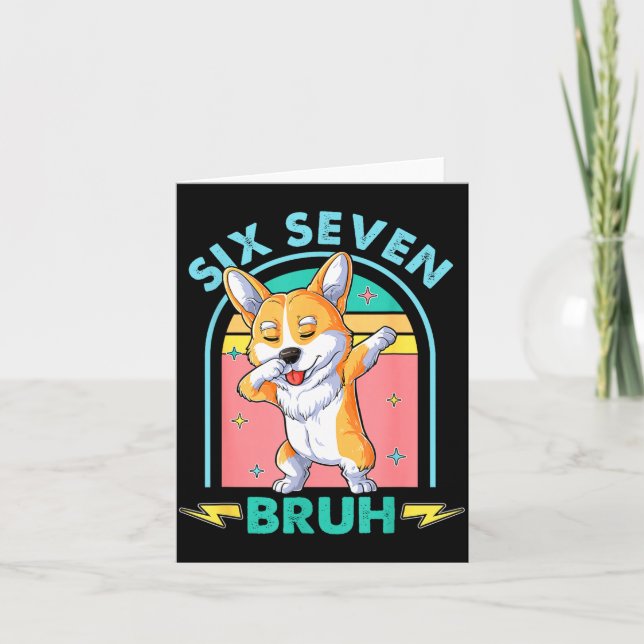 Carte Funny 67 Meme Dog Six Seven Bruh Kids Boys Tee  (Devant)