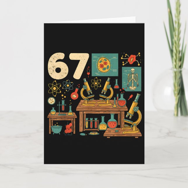 Carte Funny 67 Meme Science Teacher Students Six Seven M (Devant)