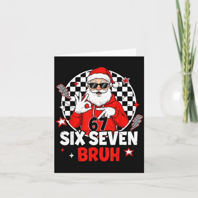 Carte Funny 67 Meme Six Seven Christmas Bruh Santa Kids  (Devant)