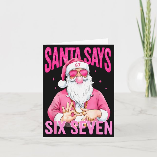 Carte Funny 67 Santa Says Six Seven Christmas Meme Xmas  (Devant)
