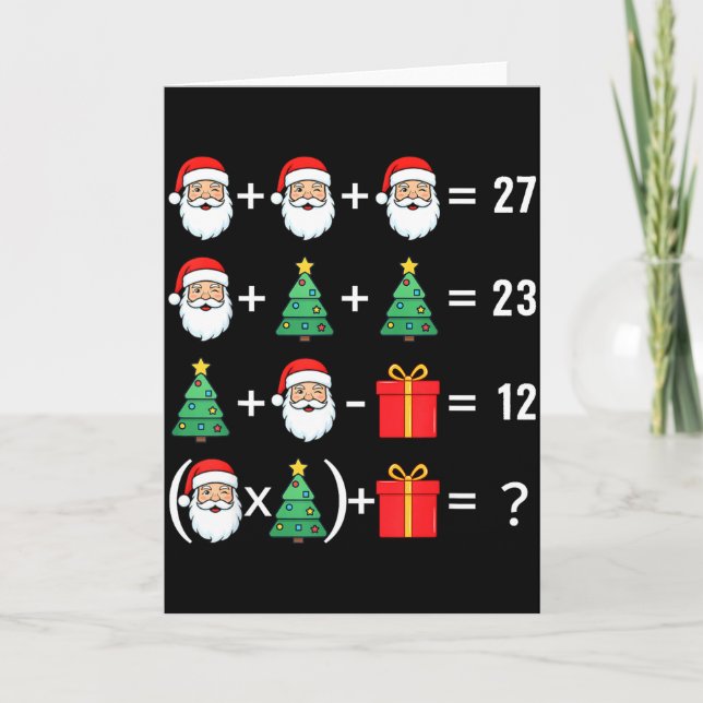 Carte Funny 67 Santa Tree Math Teacher Christmas Xmas Hu (Devant)