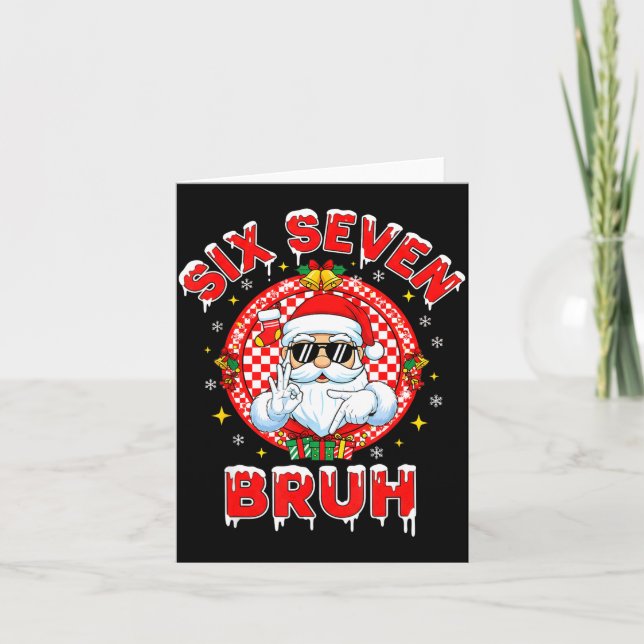 Carte Funny 67 Six Seven Christmas Bruh Santa Kids Boys  (Devant)