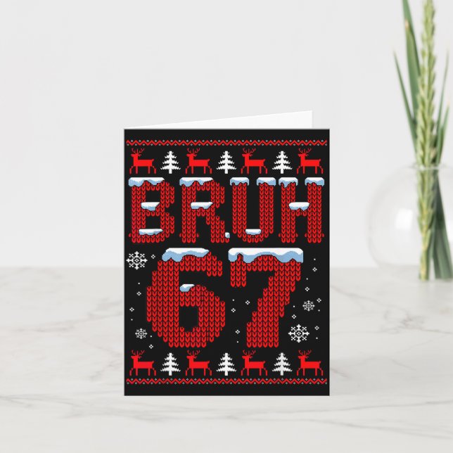 Carte Funny 67 Six Seven Christmas Bruh Santa Kids Boys  (Devant)
