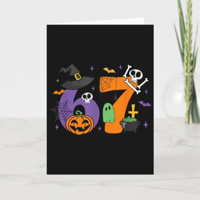 Carte Funny 67 Six Seven Halloween Meme Gen Alpha  (Devant)