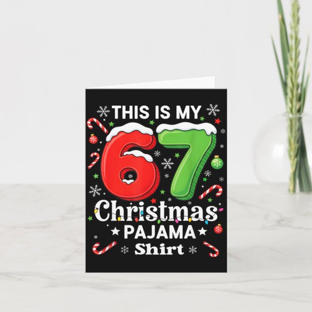 Carte Funny 67 Six Seven Meme Christmas Pajama Shirt Kid (Devant)