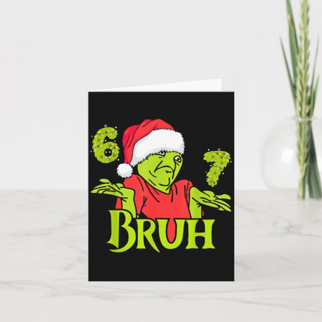 Carte Funny 6 7 Bruh Merry Christmas Santa 67 Meme Men W (Devant)