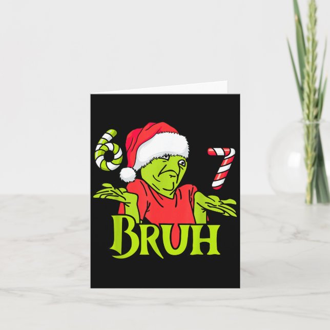 Carte Funny 6 7 Bruh Merry Christmas Santa 67 Meme Men W (Devant)