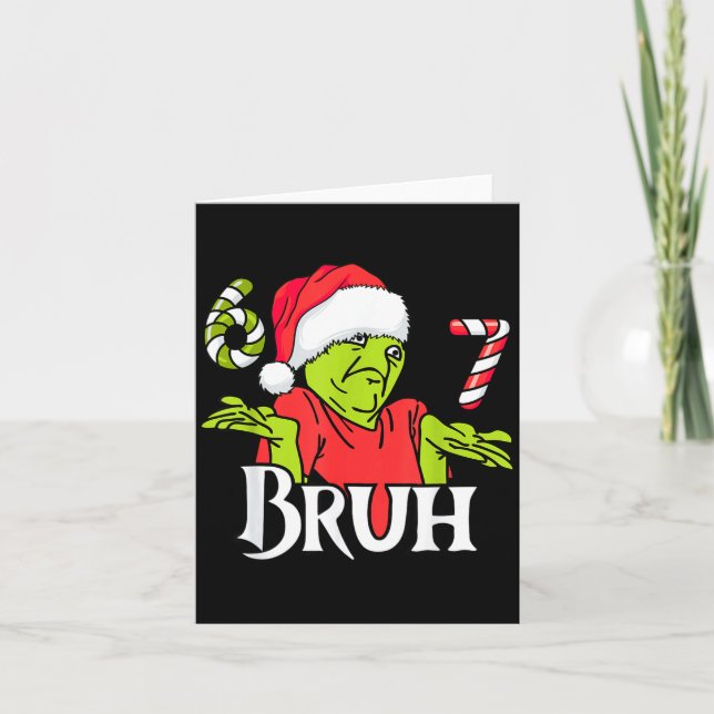 Carte Funny 6 7 Bruh Merry Christmas Santa 67 Meme Men W (Devant)
