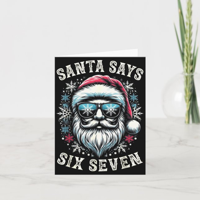 Carte Funny 6-7 Meme Christmas Santa Six Seven 67 Xmas B (Devant)