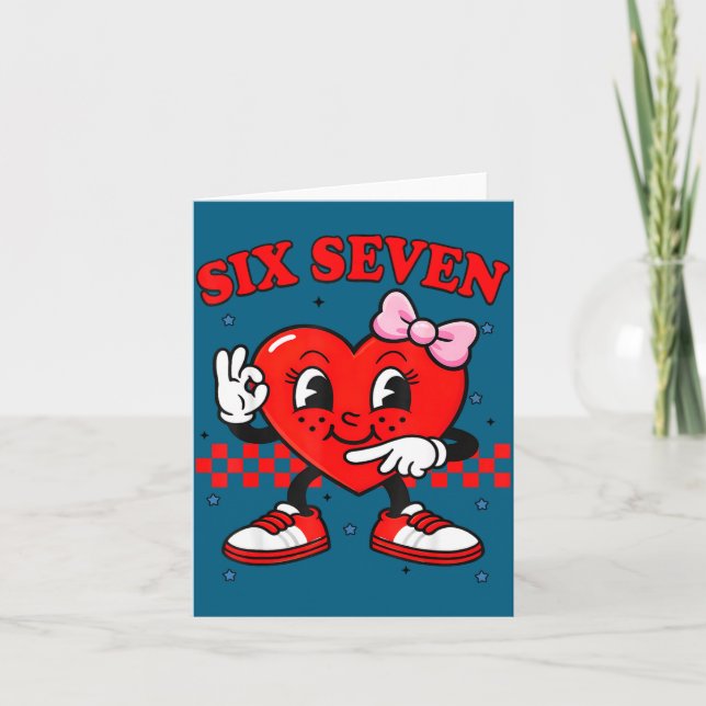 Carte Funny 6 7 Meme Heart Six Seven 67 Valentine Couple (Devant)