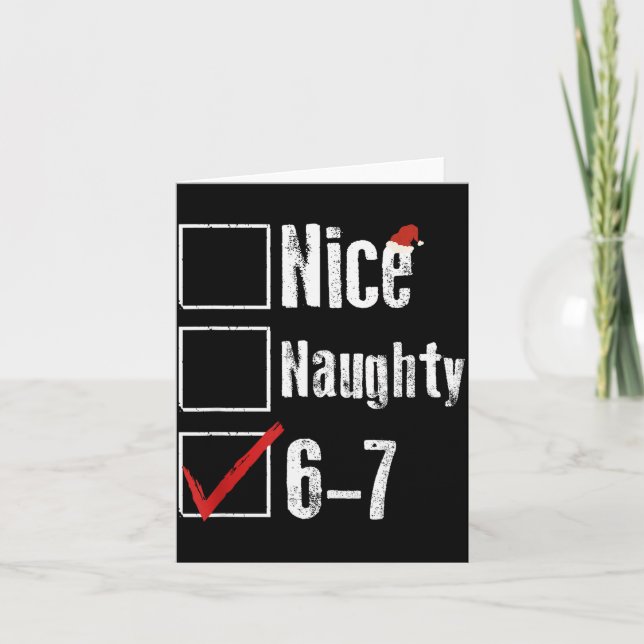 Carte Funny 6-7 Meme Nice Naughty 67 Christmas Brain Rot (Devant)