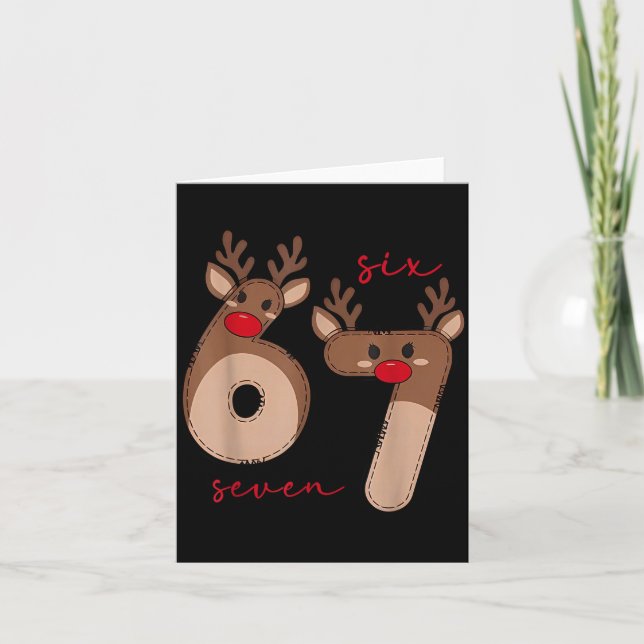 Carte Funny 6 7 Six Seven Meme Christmas Reindeer Gen Al (Devant)