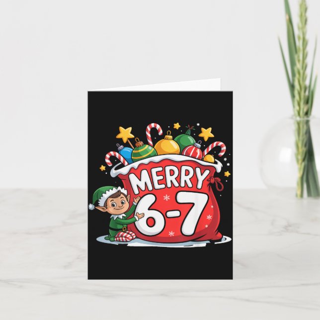 Carte Funny 6 7 Six Seven Meme Christmas Women Men Kids  (Devant)