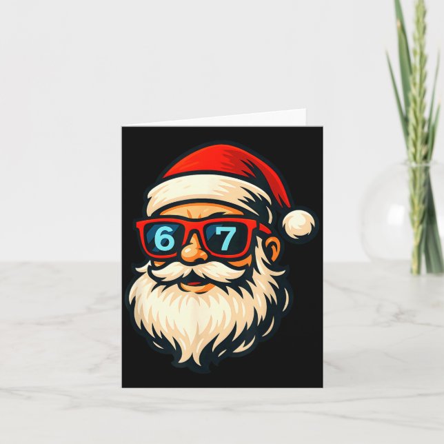 Carte Funny 6 7 Six Seven Meme Santa Face Christmas Men  (Devant)