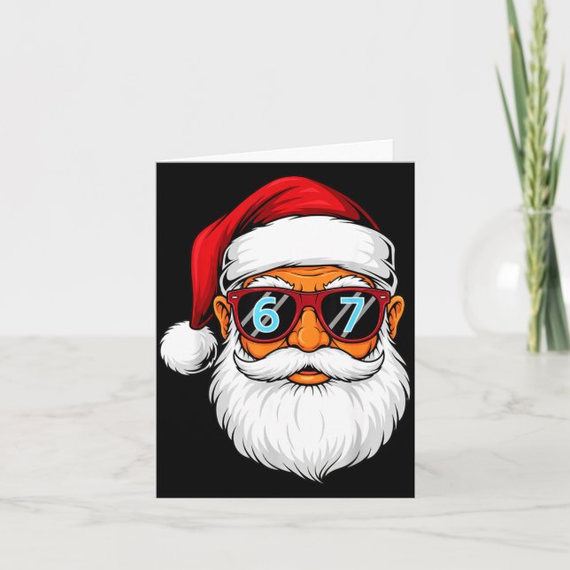 Carte Funny 6 7 Six Seven Meme Santa Face Christmas Men  (Devant)