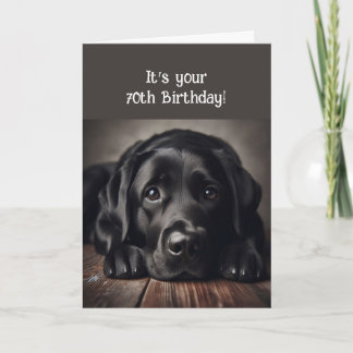 Carte Funny 70e anniversaire, Labrador Retriever