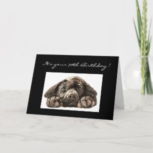 Carte Funny 70e anniversaire, Labrador Retriever