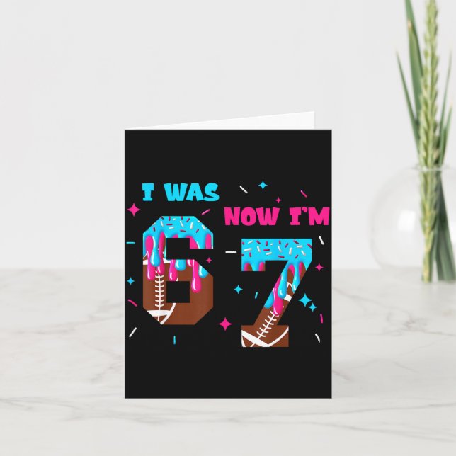 Carte Funny 7 Year Old Birthday Football Ice Cream Drip  (Devant)