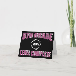 Carte Funny 8e année rose fille Parties scintillant dipl