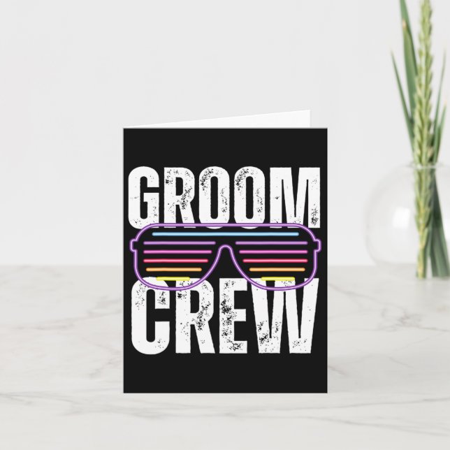 Carte Funny 90s Groom Crew Sungles Bachelor Mariage (Devant)