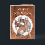 Carte Funny 90th, Ninety, Birthday Howling<br><div class="desc">Howling Coyotes make a great Ninety birthday card for those who love nature,  wildlife or nature</div>