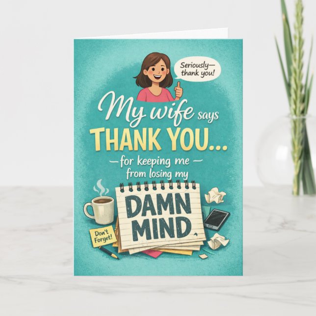 Carte Funny Admin Pro Day Appreciation From the Wife (Devant)