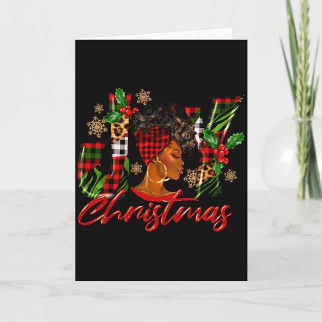 Carte Funny African American Joy Christmas Black Woman A (Devant)