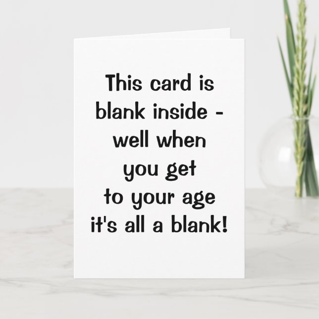 Carte Funny Age Blank Happy Birthday Card (Devant)