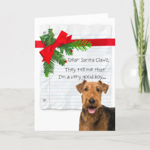 Carte Funny Airedale Boy Christmas