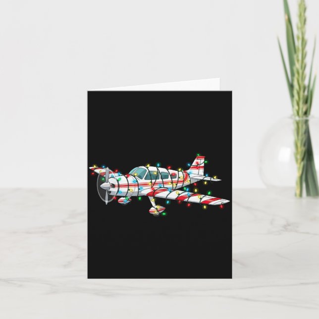 Carte Funny Airplane Christmas Graphics Lights Lover Lon (Devant)