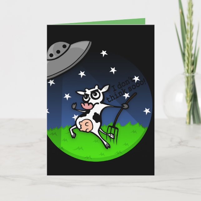 CARTE FUNNY ALIEN UFO VW ABDUCTION GREETING CARD (Devant)