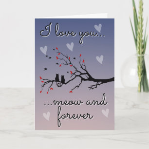 Carte Funny Amoureux des chats Valentine Card