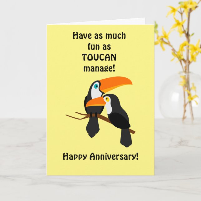 Carte Funny and cute anniversary  (Fleur jaune)