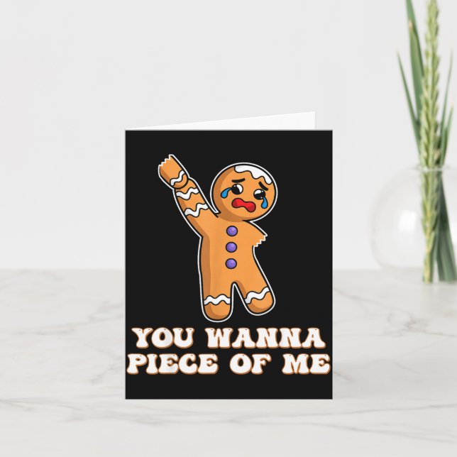 Carte Funny Angry Gingerbread Man You W Ece Of Me  (Devant)