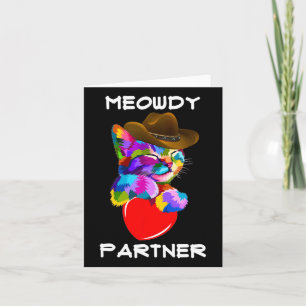 Carte Funny Animal Cat Meowdy Partenaire Western Line Da