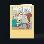Carte Funny Animal Magnetism Birthday<br><div class="desc">Cette drôle de carte d'anniversaire de dessin animé présente un gars qui a du magnétisme animal ... peut-être parce qu'il n'a pas pris de douche en quelques jours.Le chat, le chien et l'oiseau ne sont pas sûrs exactement pourquoi ils sont attirés par lui, et sa femme ressent la même chose....</div>