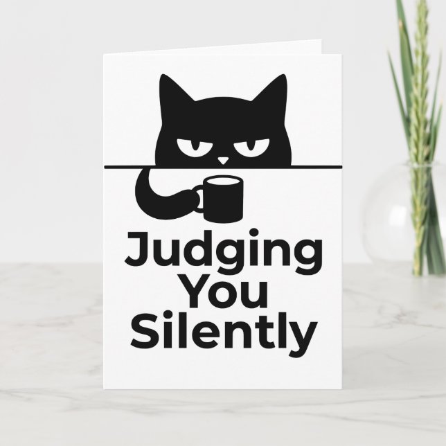 Carte funny animals cat cafe Judging You Silently (Devant)