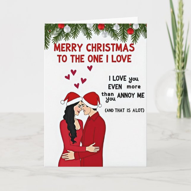 Carte Funny Annoy Me Christmas Couple Card (Devant)