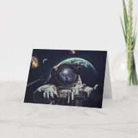 Funny Astronaut Shorthair Cat dans l'espace