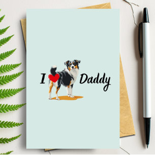 Carte Funny Australian Shepherd Dog Bum Fête des pères